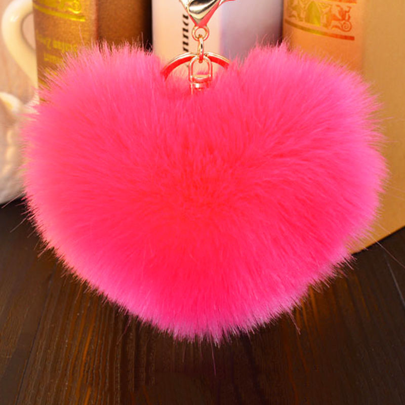 Bunny Rabbit Doll Heart Pom Phone Car Pendant Handbag Key Chain Ring Fine