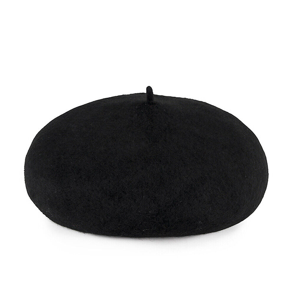 US Beanie Beret Winter Warmer French Artist Hats Ski Caps 95% Wool Solid Color