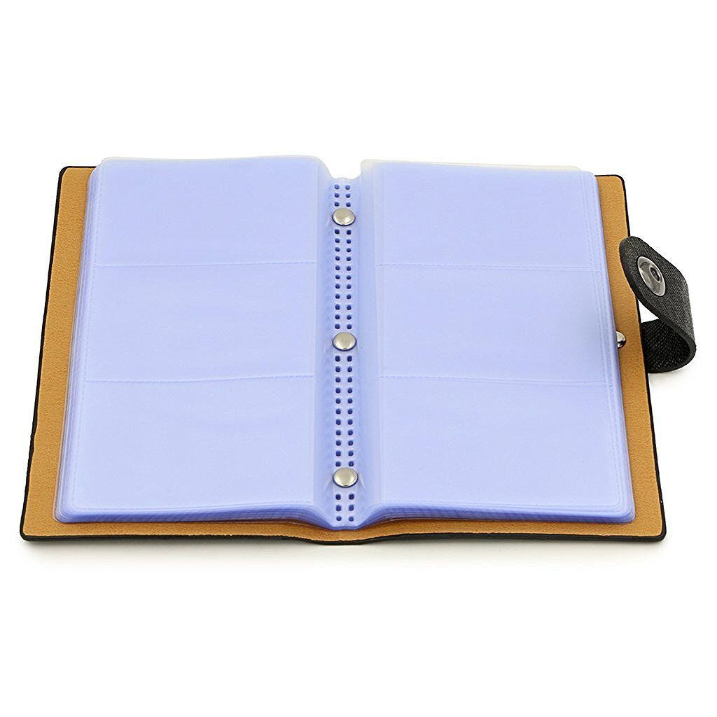 Leather 240/300 Slots Business/ID/Credit Card Holder Organizer, Magnetic Closure
