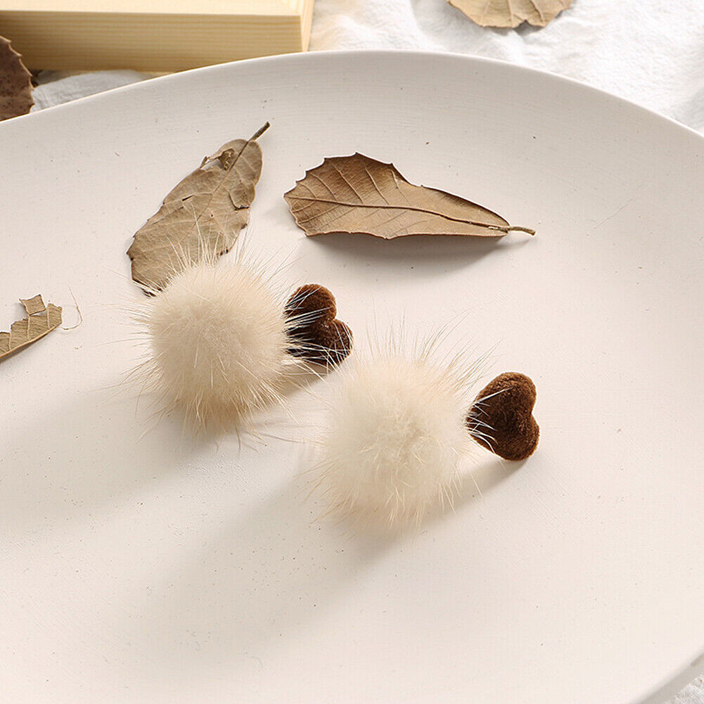 US Pom Pom Flower Balloon Daisy Vintage Heart Cat Star Fruit Earrings /Ear Clips