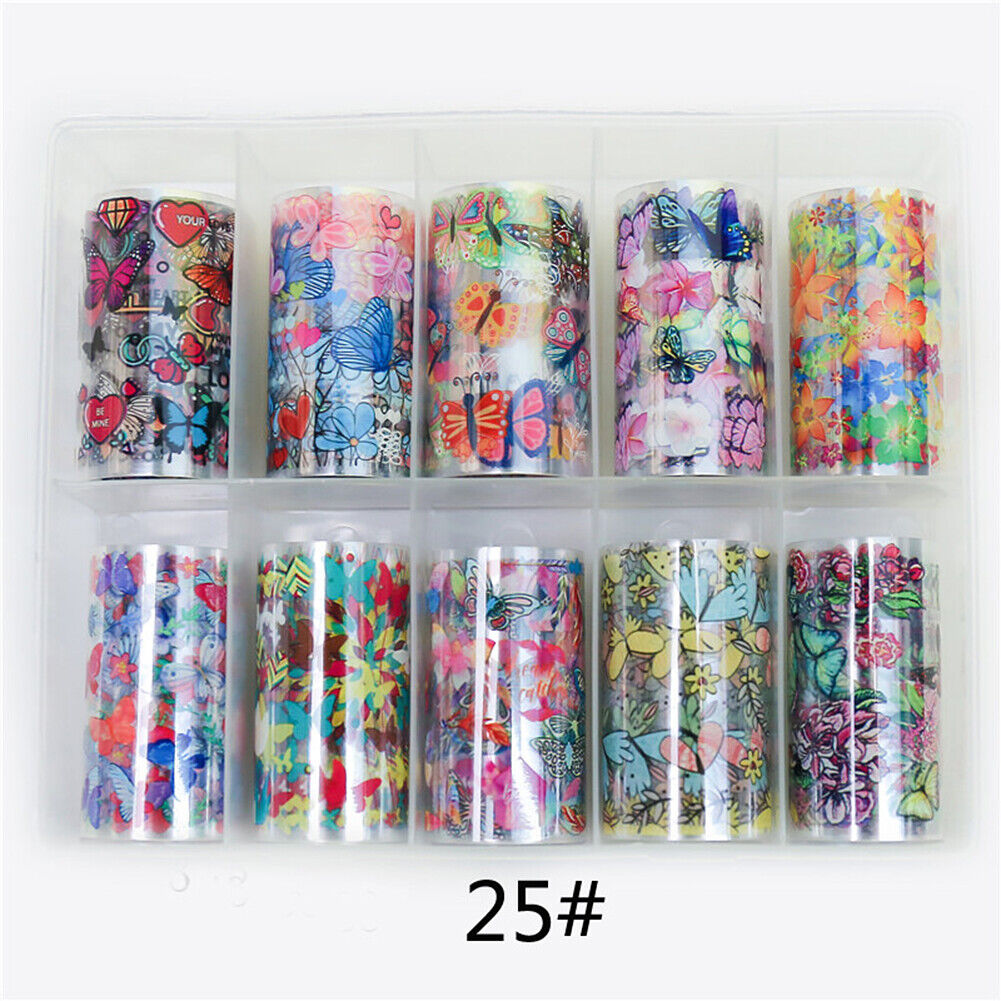 US 10 Sheets Galaxy/Marble/Flower Nail Decal Nail Art Transfer Sticker Decor