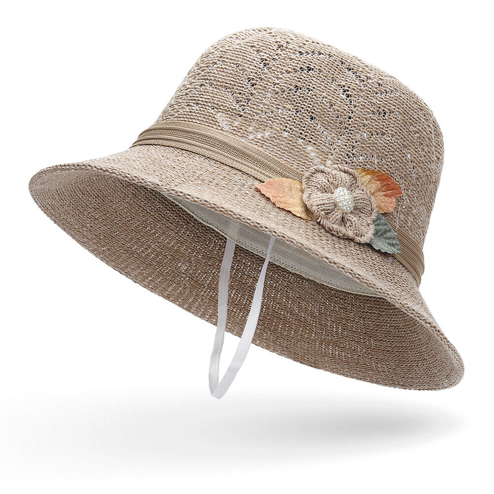 Magik Women Lady Summer Breathable Sun Braided Trim Straw Bowler Cap Cloche Hat