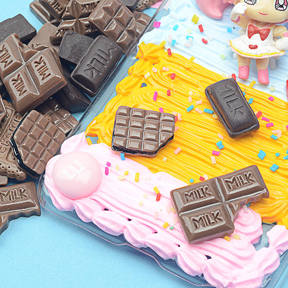 US 15~100 Pc Slime Bread Candy Unicorn Resin Flat Back Scrapbooking Charms DIY