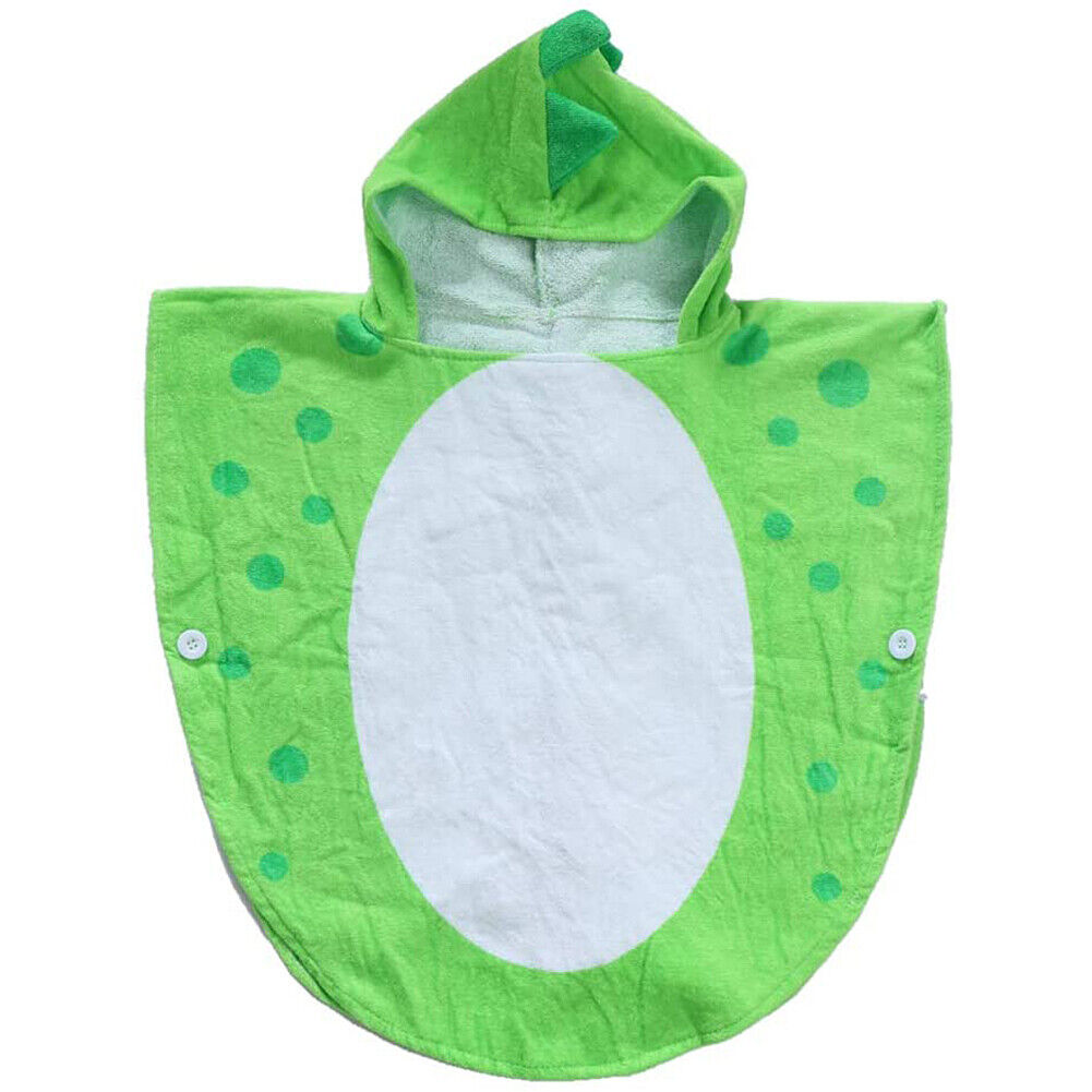 US Capped Hooded Baby Kids Dinosaur Bath Towel Wrap Toddler Bathrobe Cloak Cape
