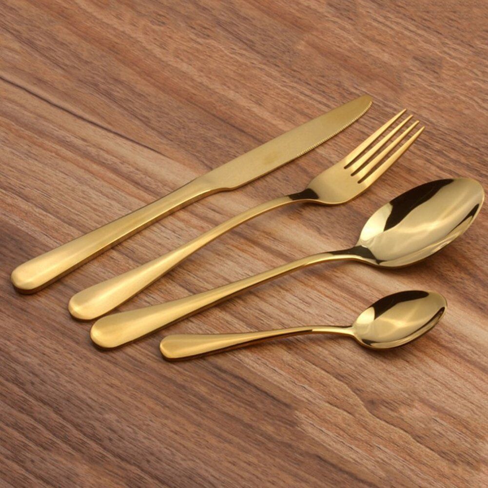 4Pcs Flatware Rainbow Dinnerware Stainless Steel Tableware Set Fork Spoon Knife