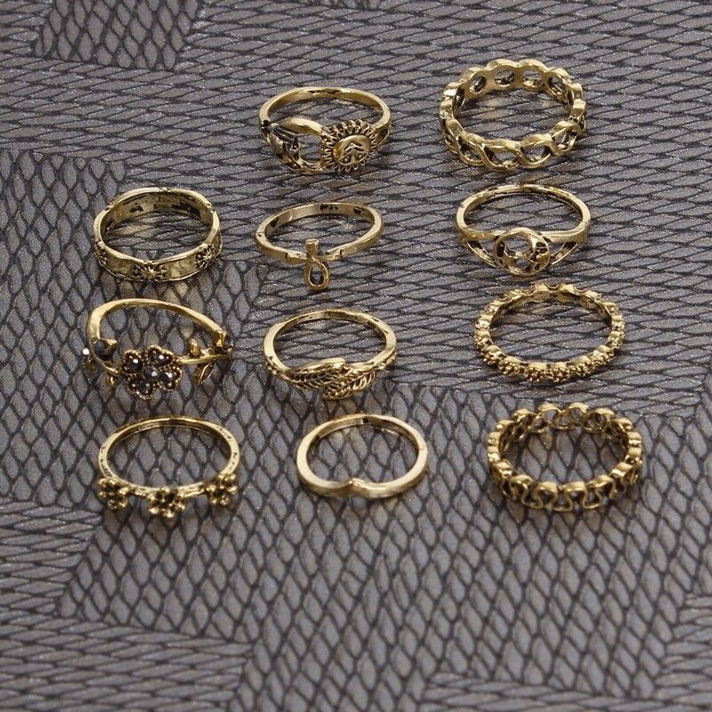 US Bulk Lot Knuckle Stacking Bands Midi Mid Above Joint Rings Punk Finger Tip