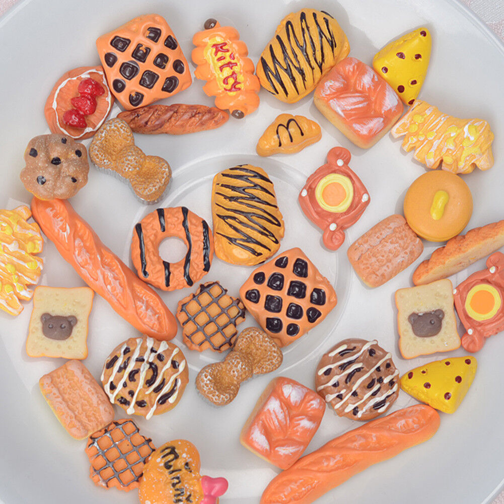 US 15~100 Pc Slime Bread Candy Unicorn Resin Flat Back Scrapbooking Charms DIY