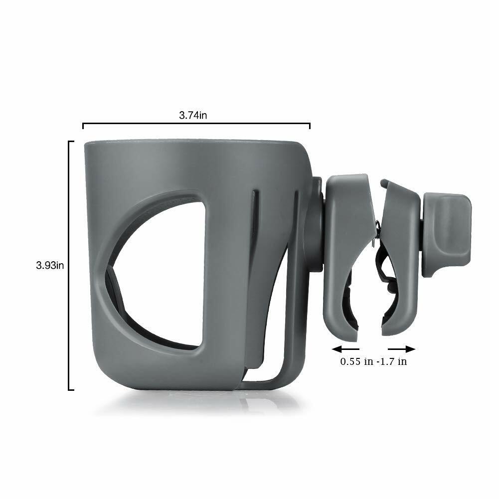 US Universal Stroller Cup Holder Bike Wheelchair 360 Degrees Rotation Clamp-on