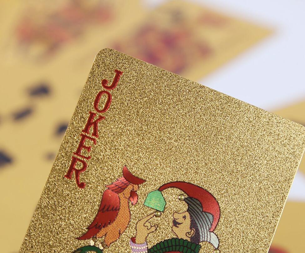 Luxury 24K Gold Foil Poker Playing Cards Deck Carta de Baralho with Box Good