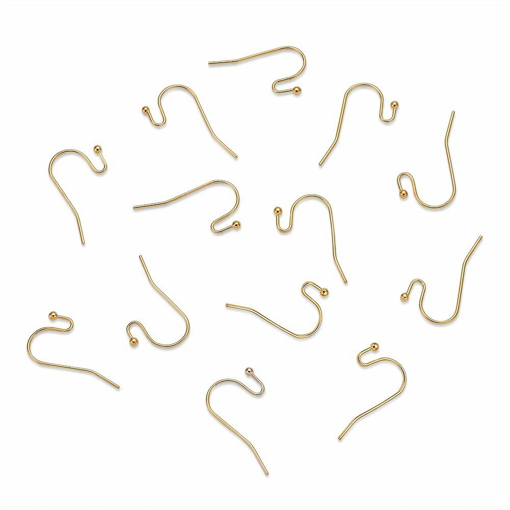100-200 Pcs Fishhook Hook Earwire Earring Findings With Open Fancy Ball Loop US