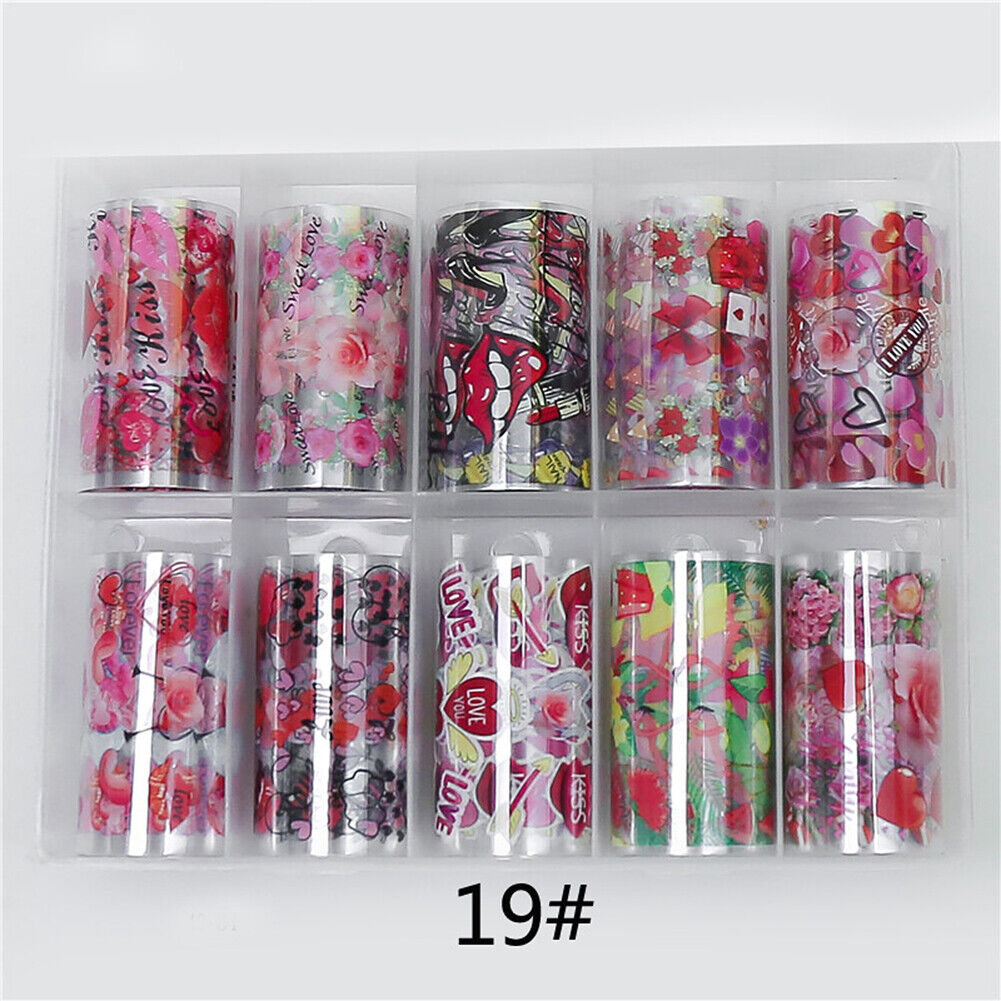 US 10 Sheets Galaxy/Marble/Flower Nail Decal Nail Art Transfer Sticker Decor