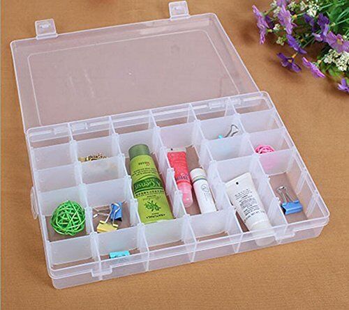 36 Grid Box Storage Organizer Case Display Collection w/ Adjustable Divider Big