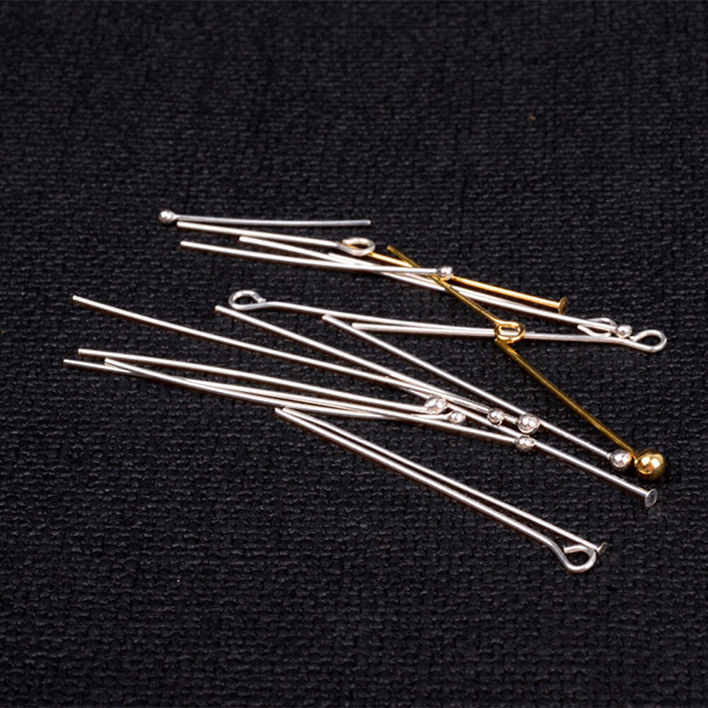 100-200 Pack 15-35mm Gold Silver Plated Ball Head Eye Pins Jewelry Finding DIY