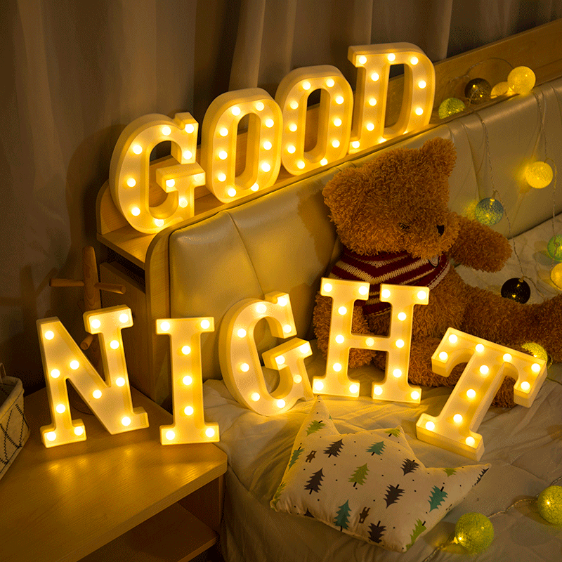 Light Up Letter LED Alphabet PlasticParty Sign Wedding Festival Stand Decoration