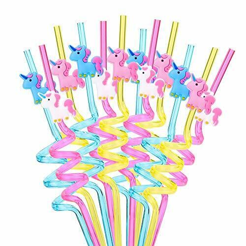 US 24Pcs Reusable Unicorn Alpaca Mermaid Straws Daughters Girls Party Favor Kids