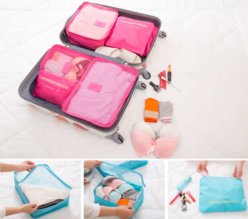 9Pcs Waterproof Clothes Storage Bags Packing Cube Travel Luggage Organizer Pouch
