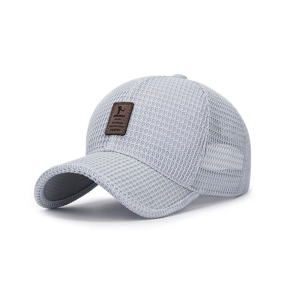 US 1-2 Pcs Men's Mesh Baseball Cap Snapback Sun Protection Breathable Sports Hat