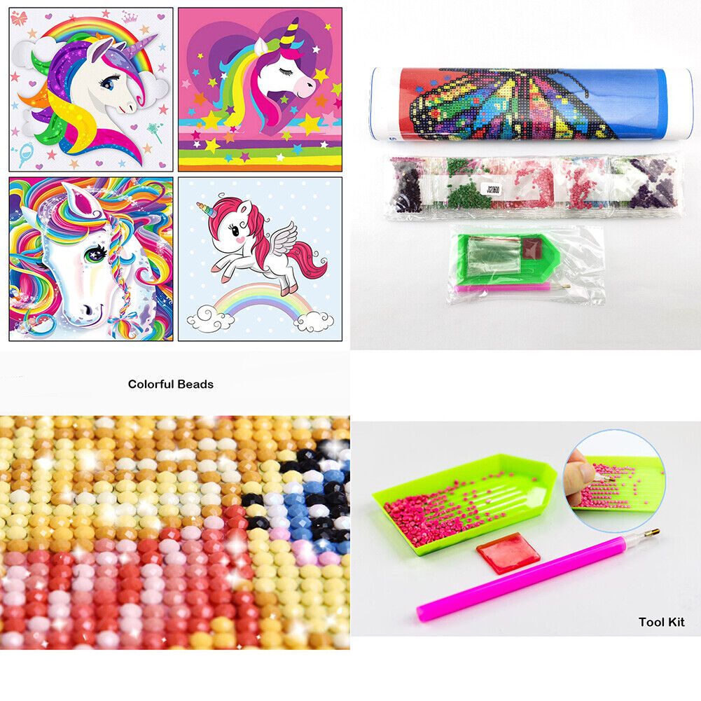 US DIY 5D Diamond Painting Unicorn Embroidery Art Decor Cross Stitch Kits Gifts