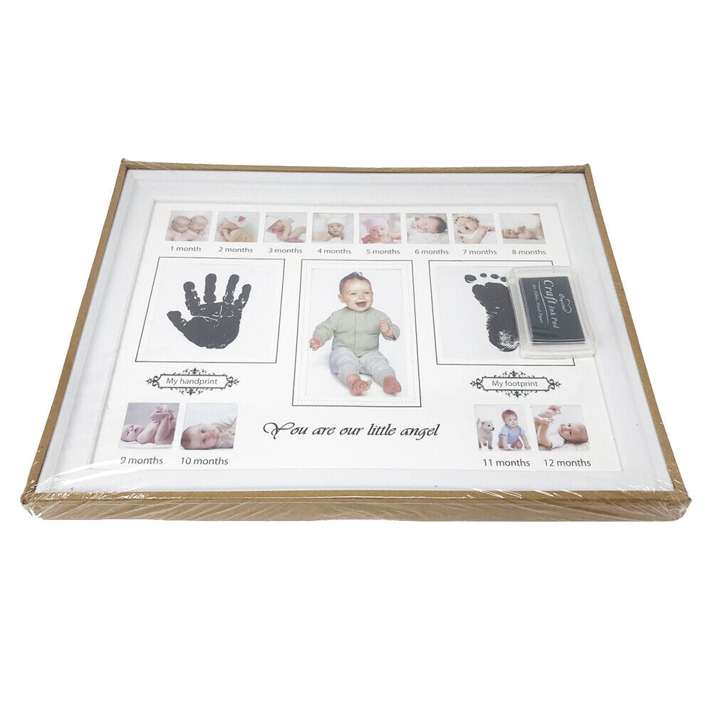 US Baby Photo Handprint Footprint Milestone Moments First Year Keepsake Frame