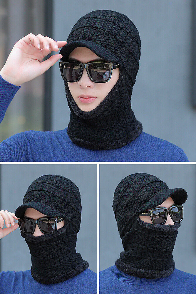 Balaclava Beanie Motorcycle Cycling Hood Hat Face Mask UV Wind Proof Cover Knit