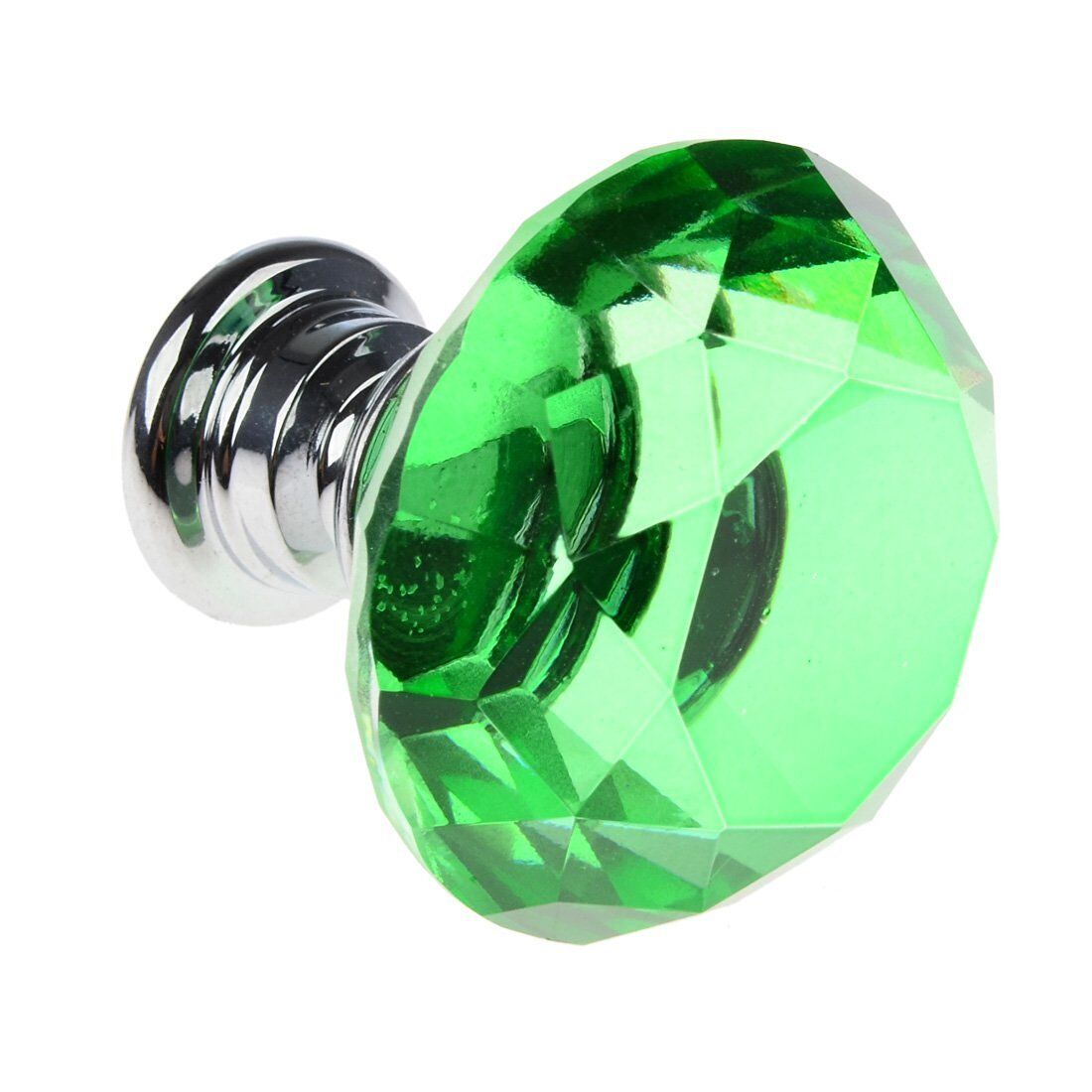 10Pcs Crystal Glass Cabinet Knob Diamond Shape 30mm Drawer Cupboard Handle Pull