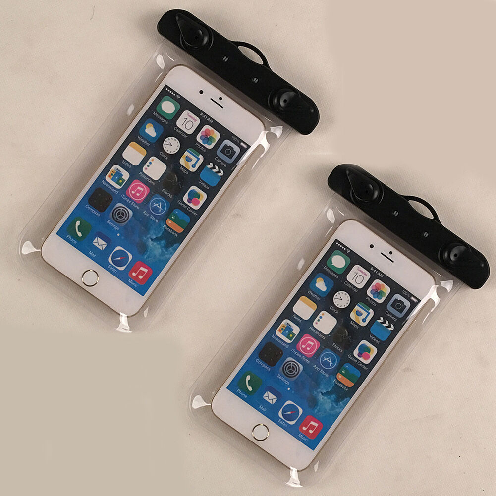 2 Pcs Waterproof Underwater Phone Pouch Bag Pack Case For Cellphone CarKey Watch