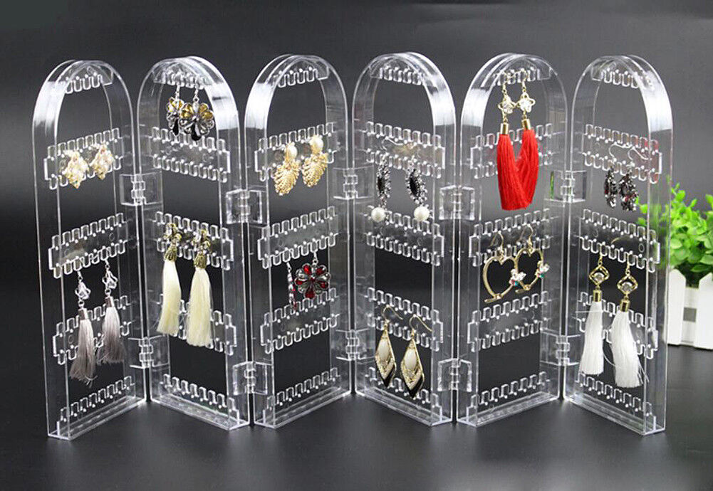 Jewelry Hanger Foldable Acrylic Earring Organizer Necklace Holder Bracelet Displ
