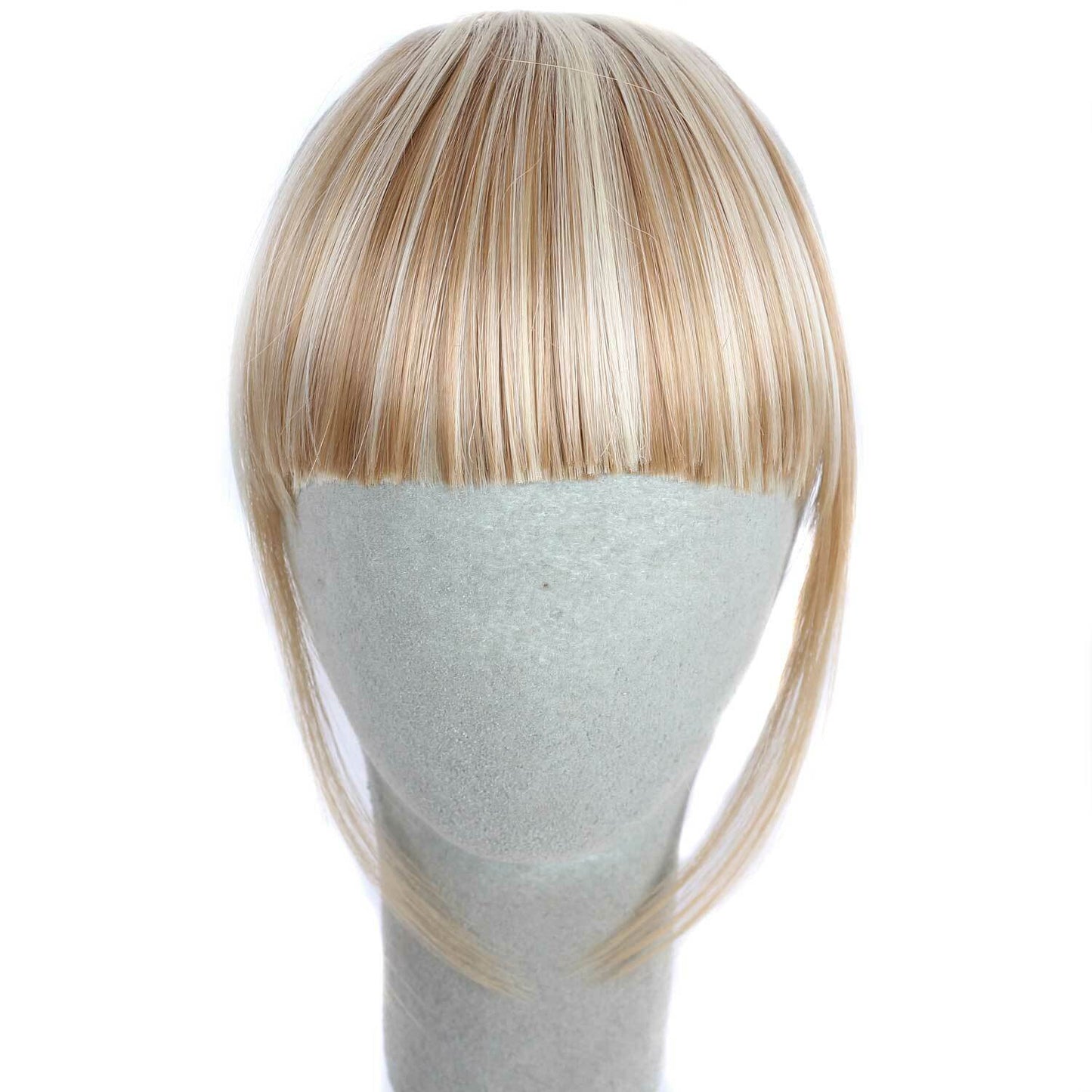 US Clip in on Thin Neat Bangs Human Hair Front Fringe Hair Extensions Hairpiece