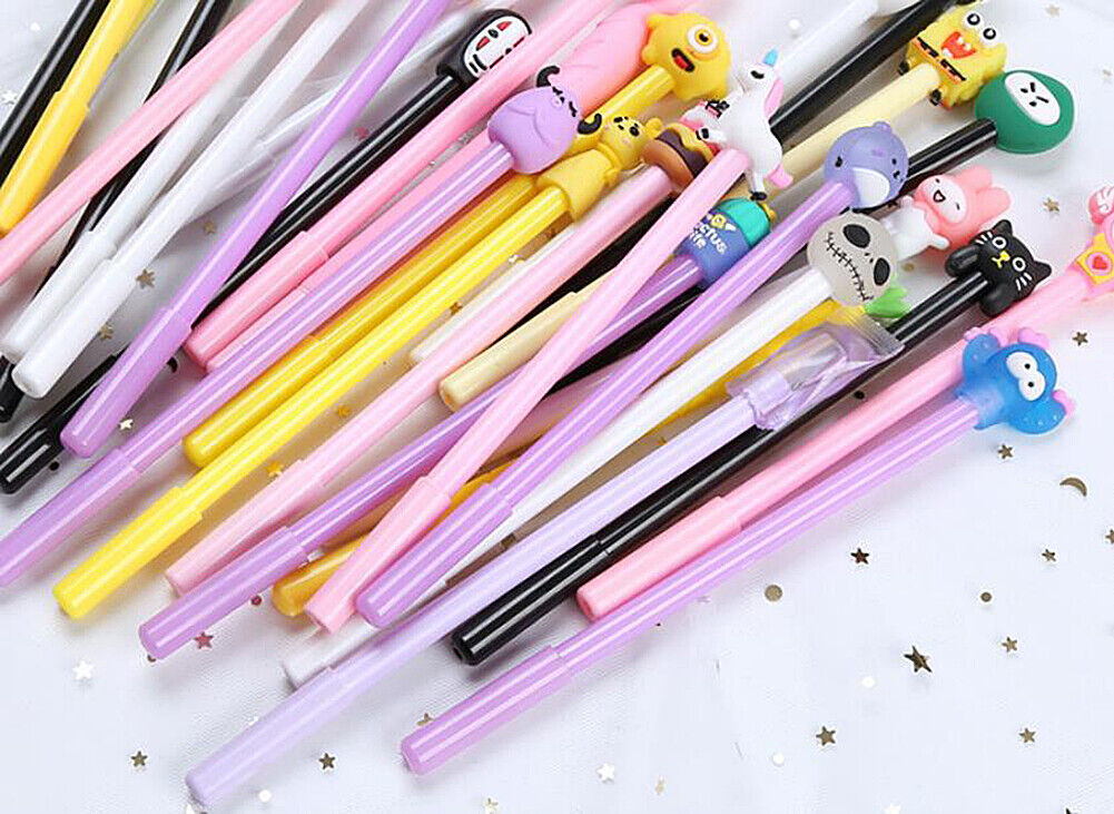 US 20pcs/lot Cute Office School Accessories 0.5mm Pen Gel Pens + Organizer Bag