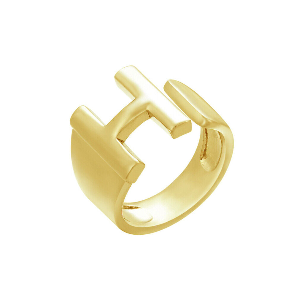 US Alphabet Letter A to Z Resizable Knuckle Ring Initial Gold Silver Letter Ring