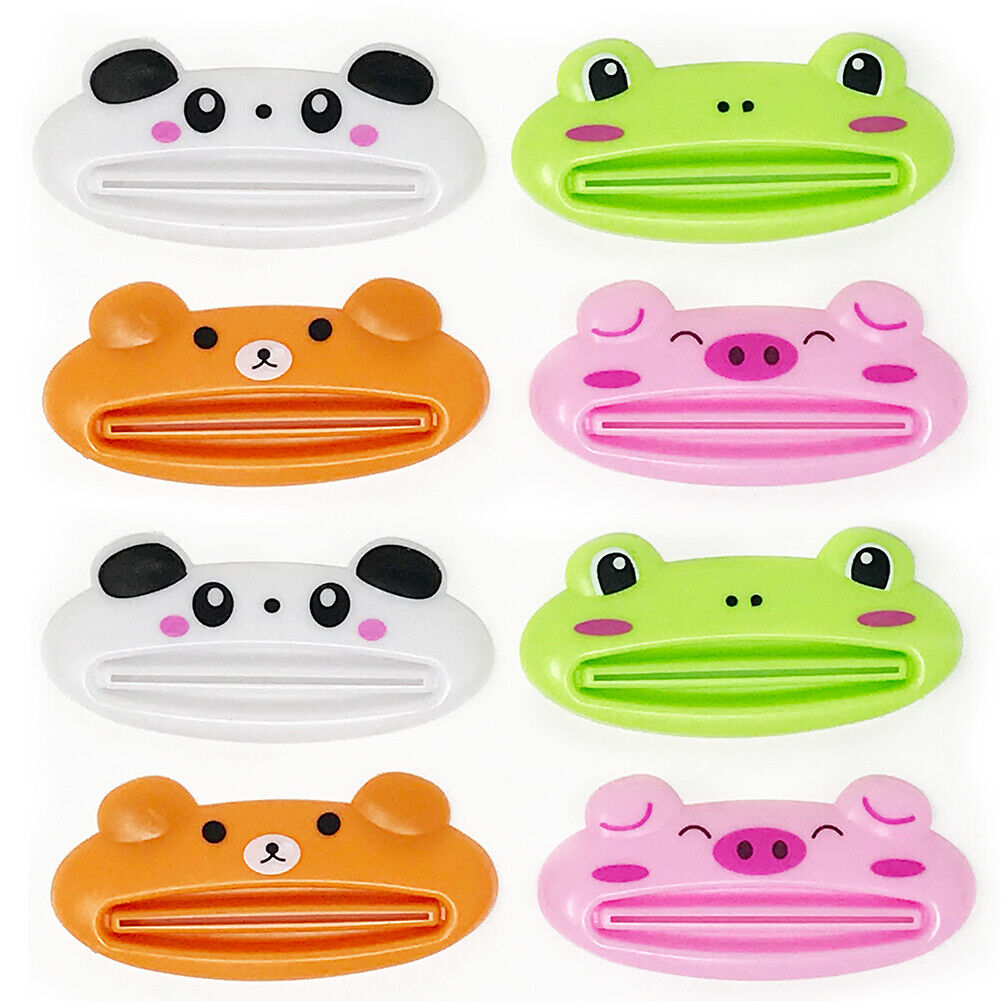US 8 Pack Dispenser Squeeze Tube Squeezer Easy Toothpaste Animal Lip Roll