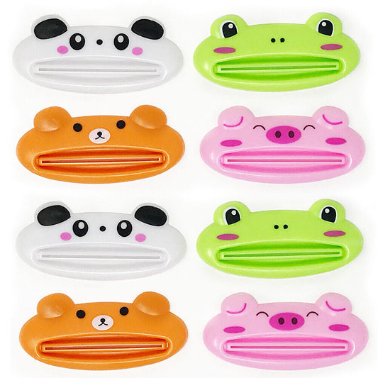 US 8 Pack Dispenser Squeeze Tube Squeezer Easy Toothpaste Animal Lip Roll