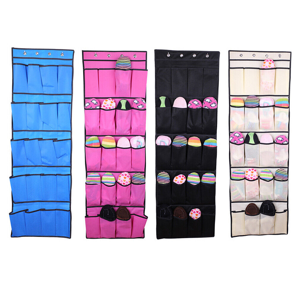 US 1-2 Pack 20 Pocket Over the Door Shoe Organizer Rack Hanging Storage Hanger