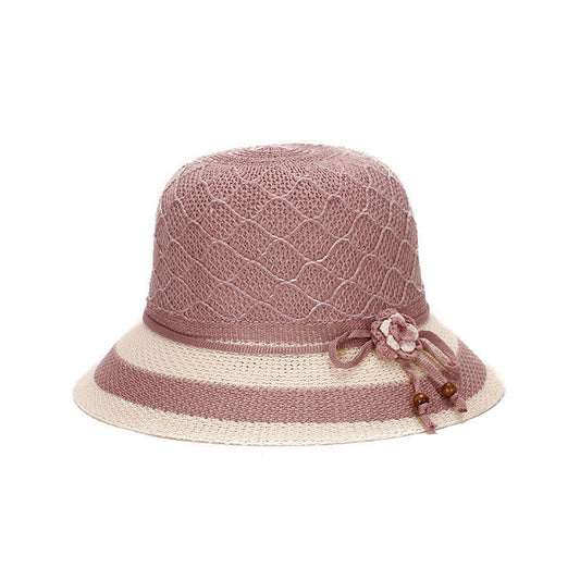 Magik Women Lady Summer Breathable Sun Braided Trim Straw Bowler Cap Cloche Hat