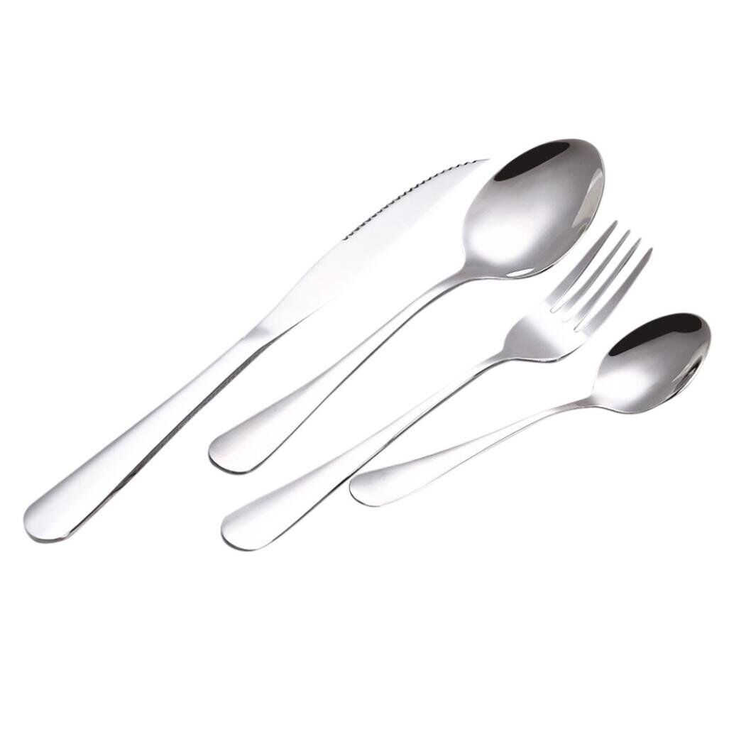 4Pcs Flatware Rainbow Dinnerware Stainless Steel Tableware Set Fork Spoon Knife