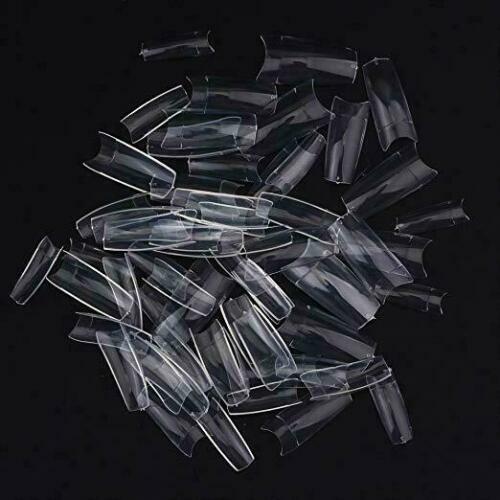 500-1000 Pcs Coffin Nail Tips Long Square French Fake False Nails Transparent US