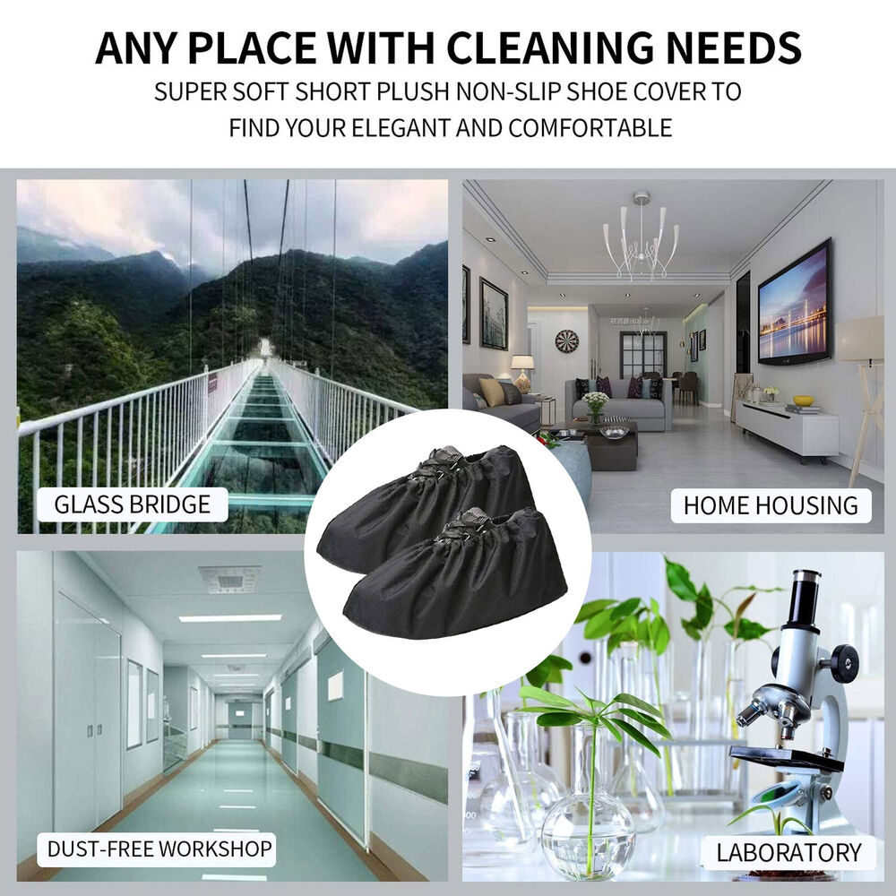 US 3-6 Pairs Washable Reusable Non-Slip Sole Overshoe Dust Waterproof Shoe Cover