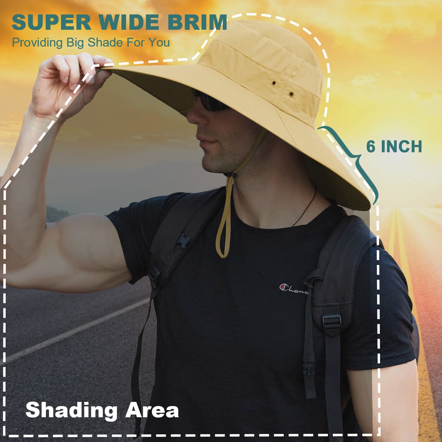 US 1~2 Pack Wide Brim Foldable & Adjustable Bucket Sunhat All Seasons Waterproof