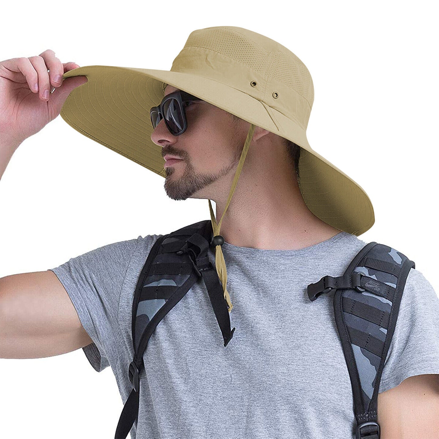 US 1~2 Pack Wide Brim Foldable & Adjustable Bucket Sunhat All Seasons Waterproof