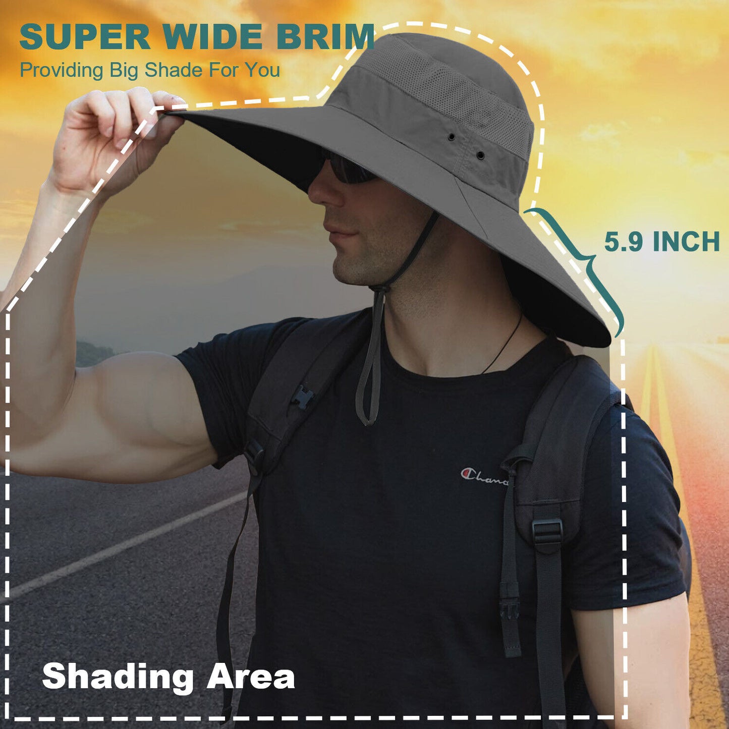 US 1~2 Pack Wide Brim Foldable & Adjustable Bucket Sunhat All Seasons Waterproof