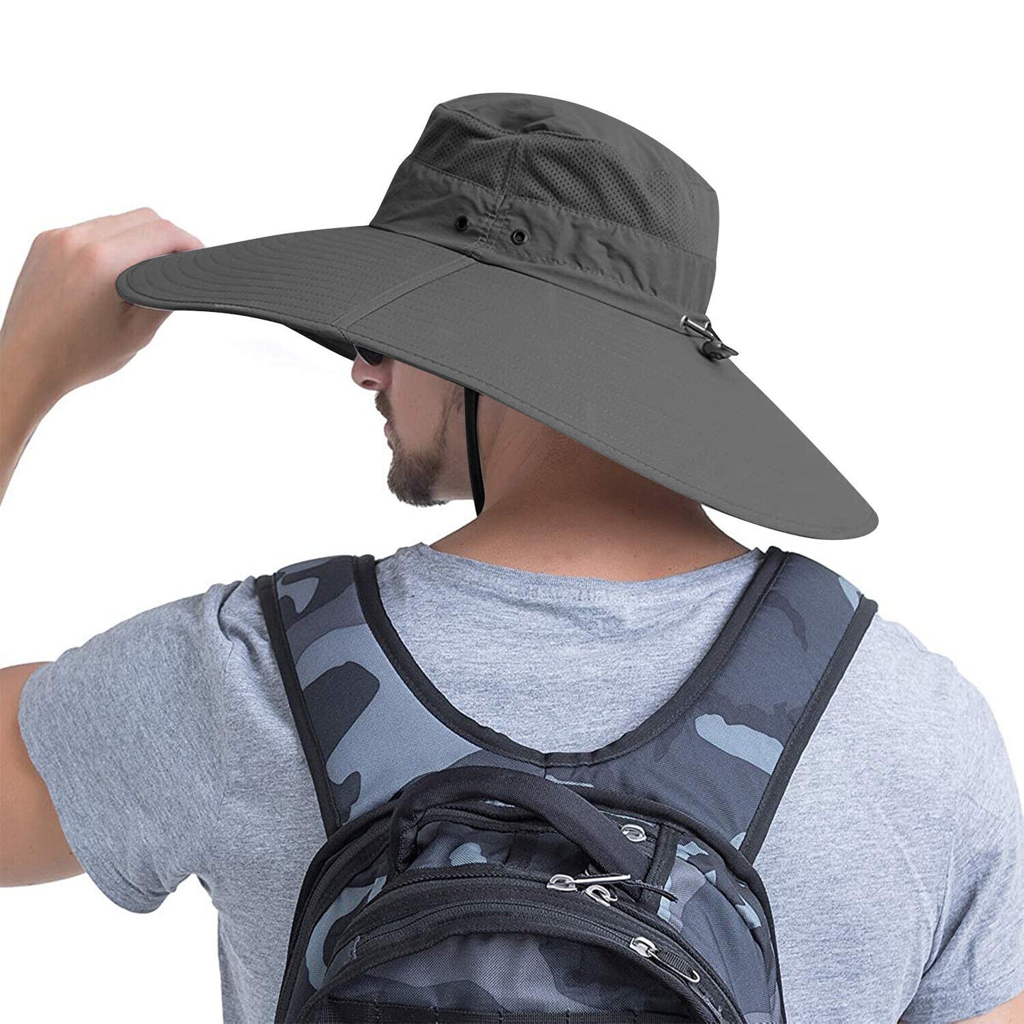 US 1~2 Pack Wide Brim Foldable & Adjustable Bucket Sunhat All Seasons Waterproof