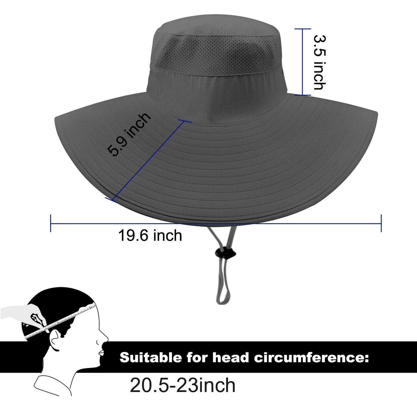 US 1~2 Pack Wide Brim Foldable & Adjustable Bucket Sunhat All Seasons Waterproof