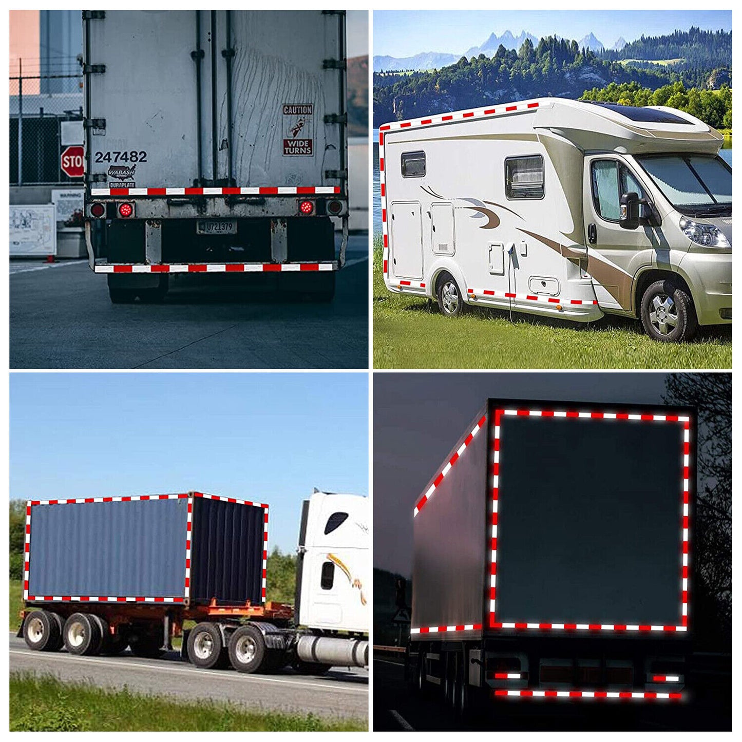 US Reflective Safety Tape Waterproof Red White Trailer Truck Conspicuity Warning