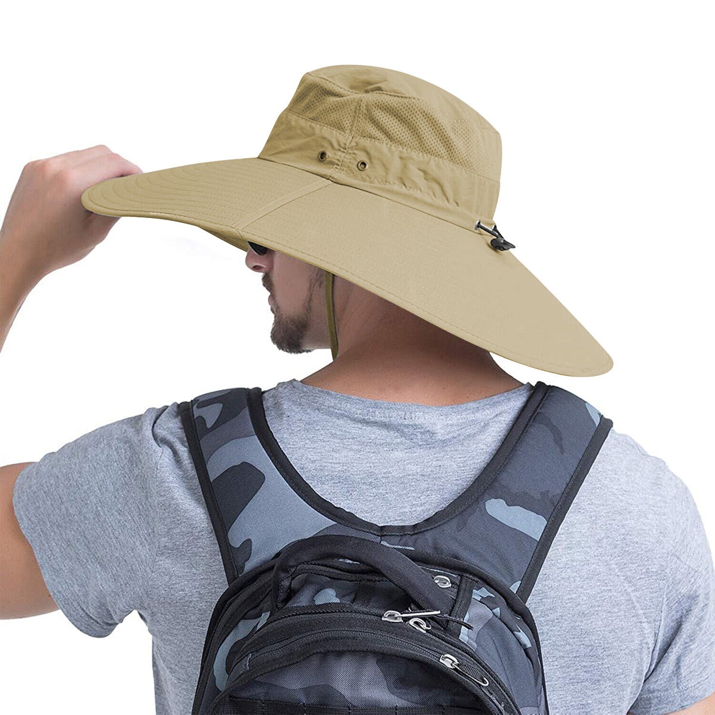 US 1~2 Pack Wide Brim Foldable & Adjustable Bucket Sunhat All Seasons Waterproof
