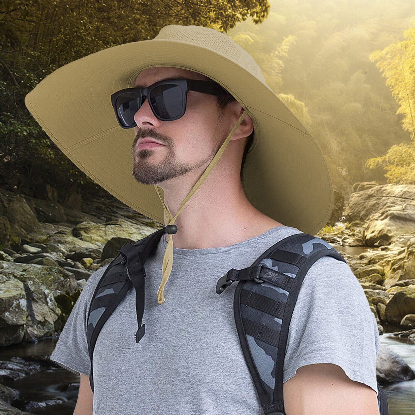 US 1~2 Pack Wide Brim Foldable & Adjustable Bucket Sunhat All Seasons Waterproof