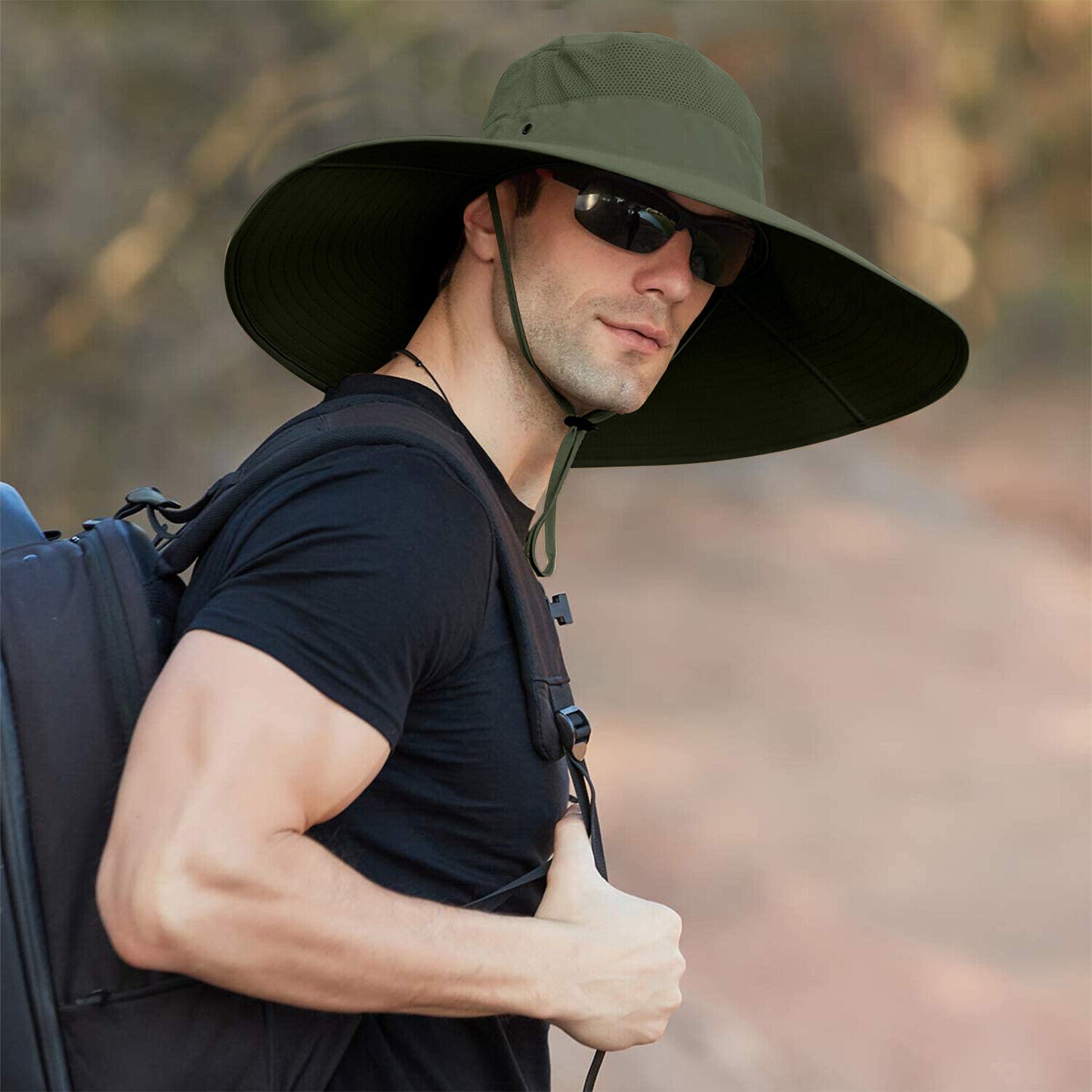 US 1~2 Pack Wide Brim Foldable & Adjustable Bucket Sunhat All Seasons Waterproof
