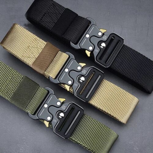 US 2-4 Pcs Military Tactical Belt Army Adjustable Quick Release Heavy Duty Belts