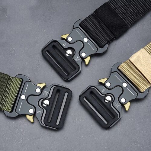 US 2-4 Pcs Military Tactical Belt Army Adjustable Quick Release Heavy Duty Belts