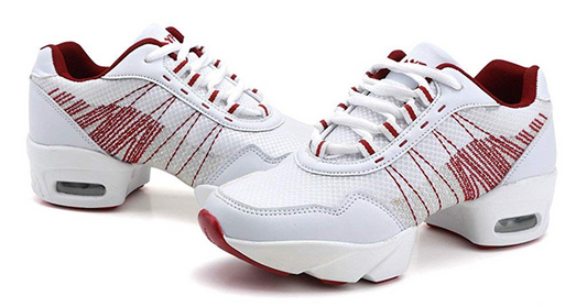 Womens Mesh Soft Sole Lace-up Lining Dance Sneaker