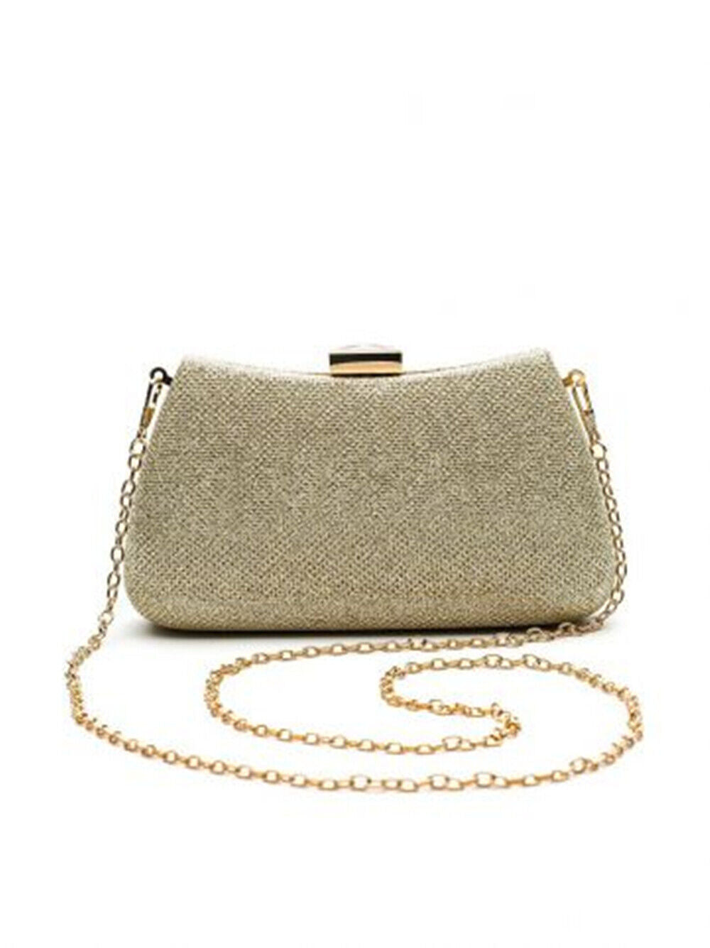 Women Clutch Purse Hard Case Shiny Evening Bag Glitter Handbag With Chain Strap